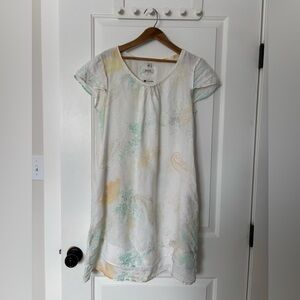 Linen Shift Dress in Pastel Print